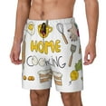 thumbnail image 1 of Naloa Home Cooking Print Men Swim Trunks with Compression Liner ,Board Shorts,Men's Swim Shorts with Drawstring and Elastic Waistband-Medium, 1 of 6