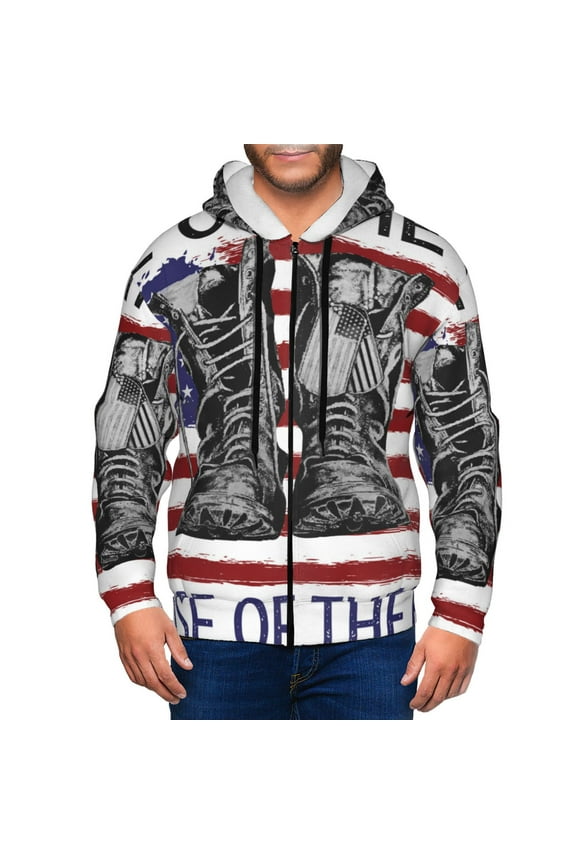 Home Of The Free Because Of The Brave Men’s Hoodies, Zip up Hoodie, Sweatshirts,Hoodies for Men Sizes S-3XL-Small