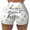 thumbnail image 1 of Naloa Home Sweet Home Floral Biker Shorts for Women Seamless Scrunch Short Women’s Yoga Shorts for Gym Running Sport Shorts - Small, 1 of 9
