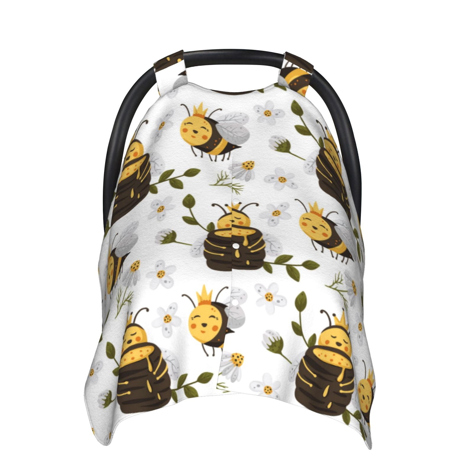Naloa Honey Bee Insect Baby Car Seat Cover, Breathable Baby Carrier Cover, Multiuse Baby Carrier Cover & Nursing Breastfeeding Cover