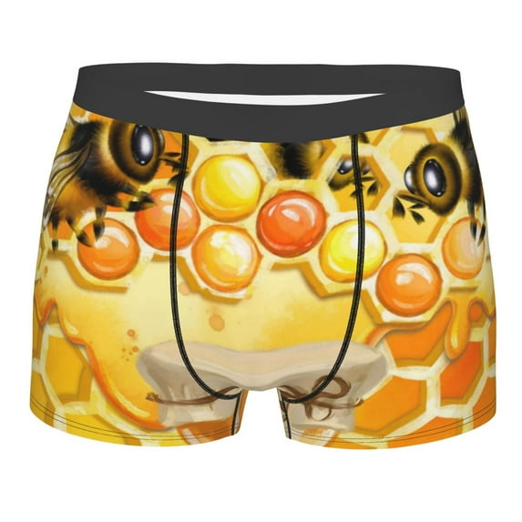 Naloa Honey Bee Print Mens Underwear - Boxers for Men, Classic Briefs for Men