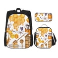 thumbnail image 1 of Naloa Honey Bee Set Print Large Capacity Backpack Lunch Bag Pencil Case Combination 3 Piece Set for Student, 1 of 8