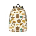 thumbnail image 1 of Naloa Honeycomb And Honey Canvas Backpack for Men Women Rucksack Casual Travel Daypack College Tote Satchel Bookbag for Teens-Medium, 1 of 7