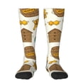 thumbnail image 1 of Naloa Honeycomb And Honey Thigh High Socks Extra Long Stretchy Sock Women Over Knee High Opaque Stocking Daily Wear, 1 of 6