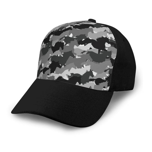 Naloa Horse Silhouette Adult adjustable Print Baseball Hat, Patchwork curved brim baseball capfor Men and Women, One Size