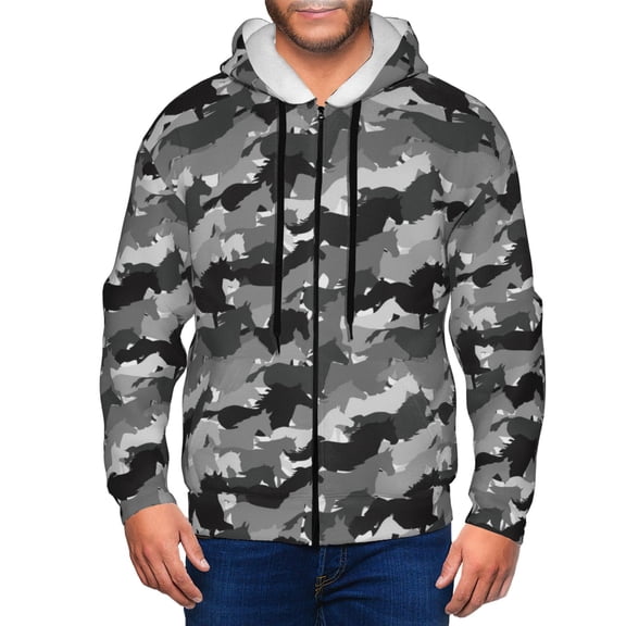 Naloa Horse Silhouette Men’s Hoodies, Zip up Hoodie, Sweatshirts,Hoodies for Men Sizes S-3XL-X-Large