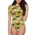 thumbnail image 1 of Naloa Horsemen In Horseraces Bodysuits for Women, Women's Short-Sleeved Onesie, One-Piece for Parties, dates, clubs-, 1 of 7