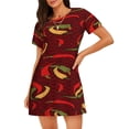 thumbnail image 1 of Naloa Hot Chili Print Women Nightgowns,Womens Loungewear,Short Sleeve Sleepwear,Comfy Ladies Nightdress, 1 of 6