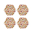 thumbnail image 1 of Naloa Hot Dog Burger Leather Coasters for Drinks, Durable Drink Coasters 4 Set for Tabletop Protection, Luxurious Home Décor and Housewarming Gift ( {designName})Hexagon, 1 of 6