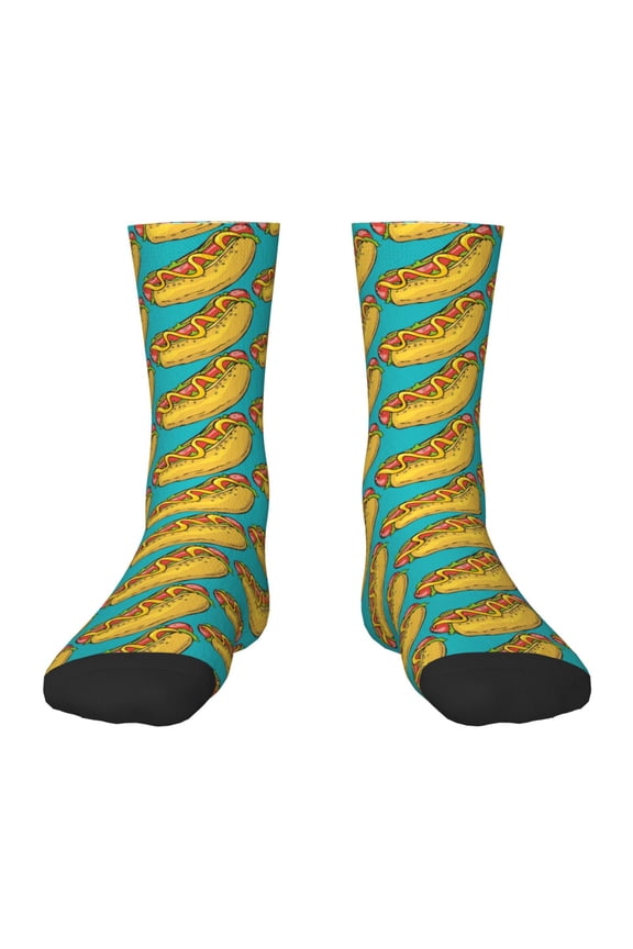 Hot Dogs 8 Kids Socks Unisex Kids and Toddlers' Crew Socks, ,1 Pairs