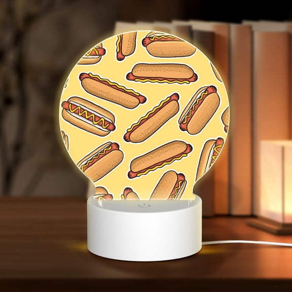 Naloa Hot Dogs Acrylic LED Night Light Custom LED Lights Personalized Nightlight Customized Gifts for Family Couples Friends