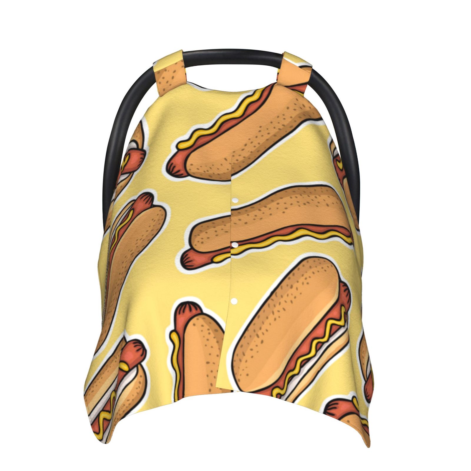 Naloa Hot Dogs Baby Car Seat Cover, Breathable Baby Carrier Cover, Multiuse Baby Carrier Cover & Nursing Breastfeeding Cover