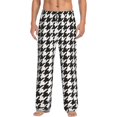 thumbnail image 1 of Naloa Houndstooth Black And White Pajama Pants Men, PJ Bottoms, Sleep & Lounge Pants-Medium, 1 of 6