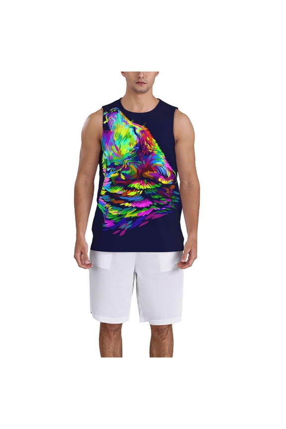 Howling Wolf Basketball Jersey Reversible Men's Mesh Athletic Sports Shirts Training Practice S-4XLMedium