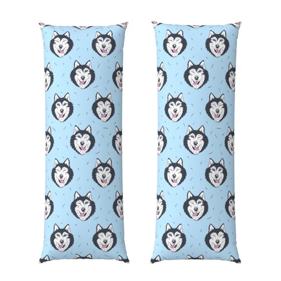 Naloa Husky Head Body Pillow Cover, Pillowcases with Hidden Zipper Breathable Long Pillow Case (Pillows are not included,20x54 inch)
