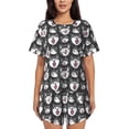thumbnail image 1 of Naloa Husky Women's Short-Sleeved Pajama Set, Loungewear, Summer pajamas, Breathable Cozy - Large, 1 of 1