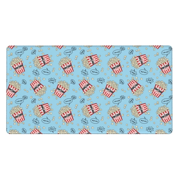 Naloa I Am A Fan Popcorn Gaming Mouse Pad Large Mouse Mat Long Extended Desk Pad Non-Slip Rubber Mice Pads Stitched Edges Thin Pad (16x29.5 Inch)