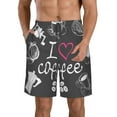thumbnail image 1 of Naloa I Love Coffee Men's Beach Shorts, Surfing shorts, Swim trunks, Quick Dry Swim Trunks for Surfing Beach Fun - Medium, 1 of 9