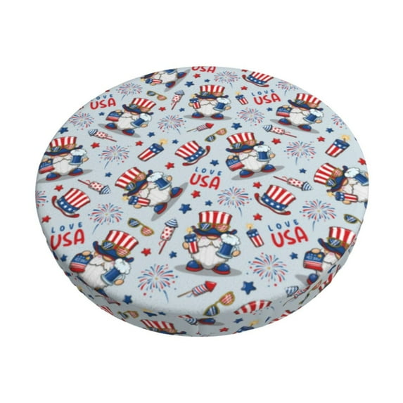 Naloa I Love USA Round Bar Stool Cushion Cover 12-14 inch, Fits Kitchen, Office, Restaurant Chairs - 14 inch