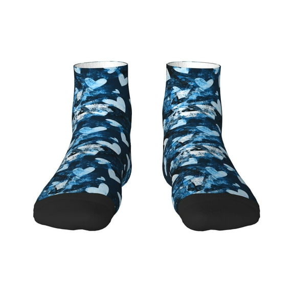 Naloa Ice Blue Heart Ankle Socks for Women Non Slip Socks No Show Socks Classic Low Cut Casual Socks Casual Socks