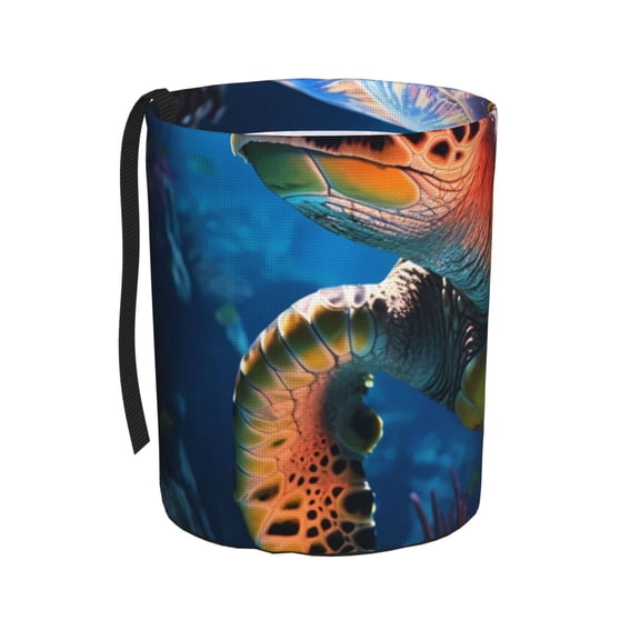 Naloa Ice Blue Ocean Sea Turtle Car Trash Can Garbage Car Accessories Trash Can Car Waste Bin for for Driver and Passenger Any Vehicle