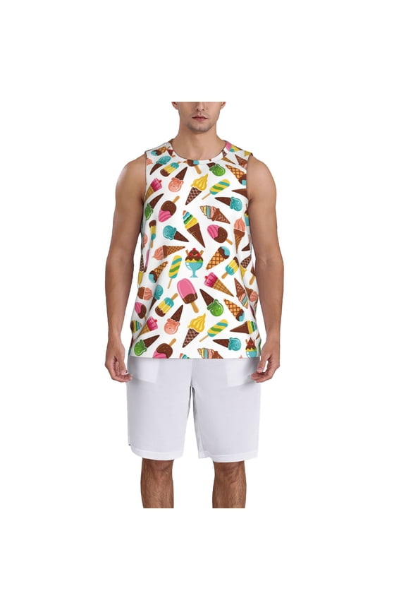Ice Cream Popsicles Basketball Jersey Reversible Men's Mesh Athletic Sports Shirts Training Practice S-4XLLarge