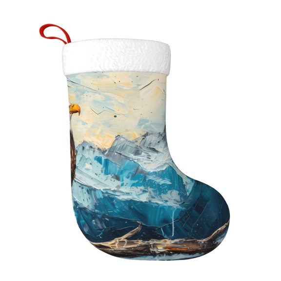 Naloa Iceberg Bald Eagle Christmas Stockings Decorations, Xmas Ornaments, DIY Personalized Farmhouse Decor for Home Family Party Tree