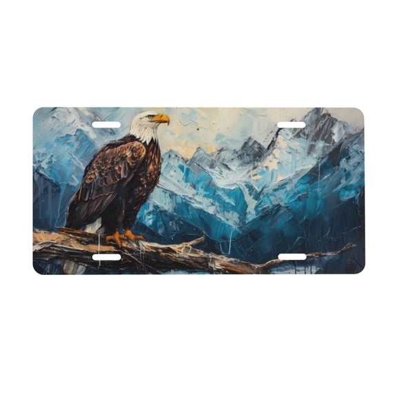 Naloa Iceberg Bald Eagle License Plate Car Front License Plate Car Decoration Car Accessories Front Tag Plate Standard Size