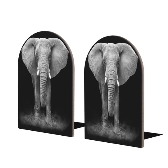 Naloa Indian Elephant 2 Pcs Bookend Large Capacity Office Book Ends for Home Office Library School Study Decoration