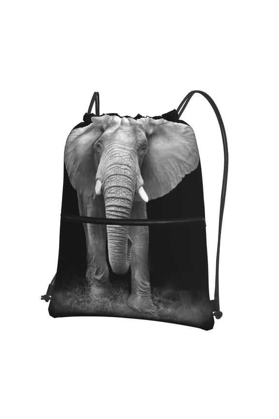 Indian Elephant Drawstring Backpack String Bag Cinch Water Resistant for Gym Shopping Sport Yoga