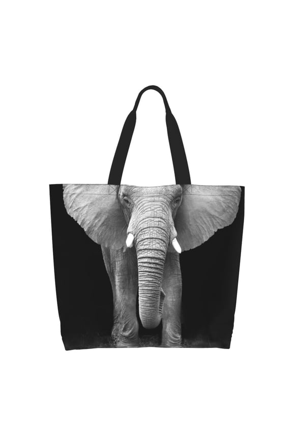 Indian Elephant Tote Bag for Women Large Capacity Shoulder Bag for College Work Travel Shopping