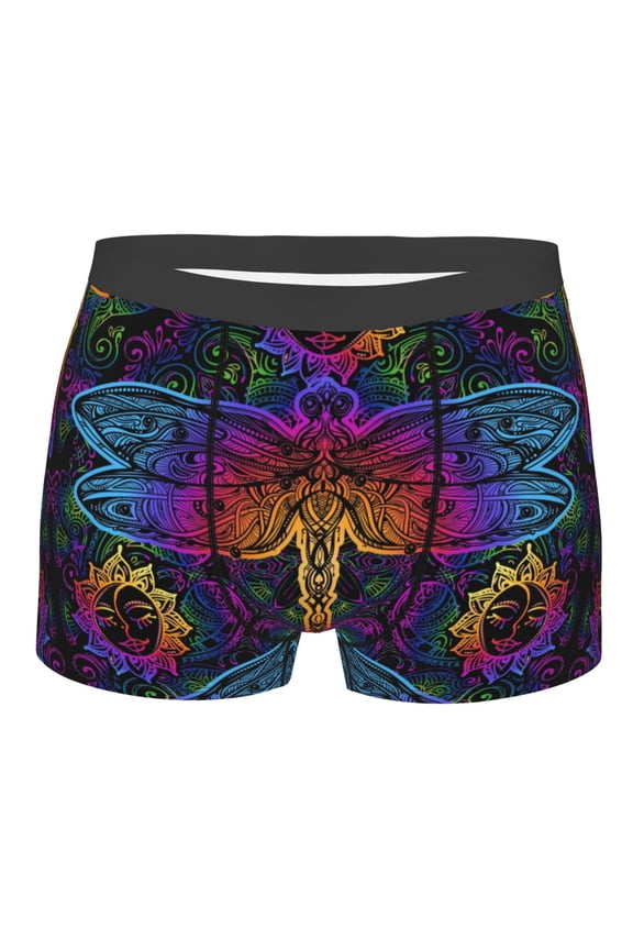Indian Mandalas Dragonfly Print Mens Underwear - Boxers for Men, Classic Briefs for Men