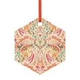 thumbnail image 1 of Naloa Indian Paisley 1 Acrylic Santa Tree Decorations Christmas Hanging Pendant for Christmas Winter New Year Party Hanging Decorations-Hexagon, 1 of 7