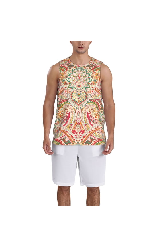 Indian Paisley 1 Basketball Jersey Reversible Men's Mesh Athletic Sports Shirts Training Practice S-4XLLarge