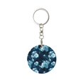 thumbnail image 1 of Naloa Ink Rose Print Round Keychain Keychain Key Ring, Key Tag, Key Chain Bulk for Gift Accessories (Round), 1 of 7