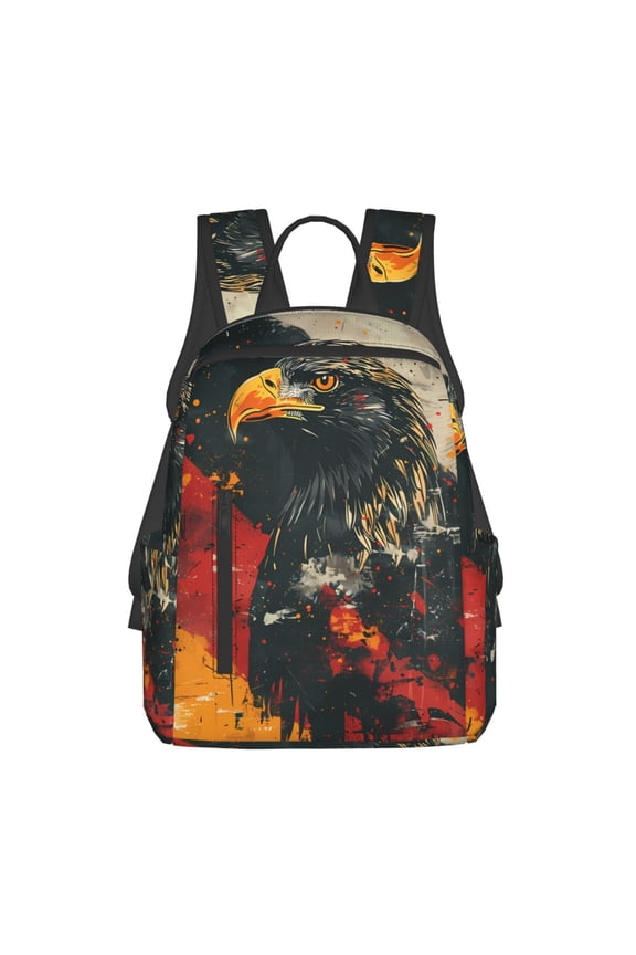 Ink Style Bald Eagle Print Lightweight DayBackpack Suitable for school, work, shopping, travel, etc.