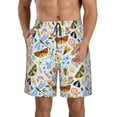 thumbnail image 1 of Naloa Insects and Flowers Men's Beach Shorts, Surfing shorts, Swim trunks, Quick Dry Swim Trunks for Surfing Beach Fun - 3X-Large, 1 of 9