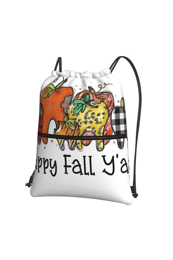 It'S Fall Y'All Drawstring Backpack String Bag Cinch Water Resistant for Gym Shopping Sport Yoga