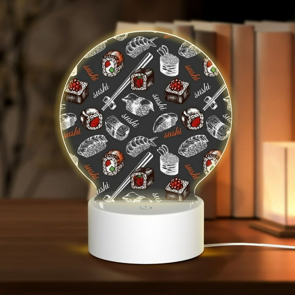 Naloa Japanese Sushi Hashi Acrylic LED Night Light Custom LED Lights Personalized Nightlight Customized Gifts for Family Couples Friends