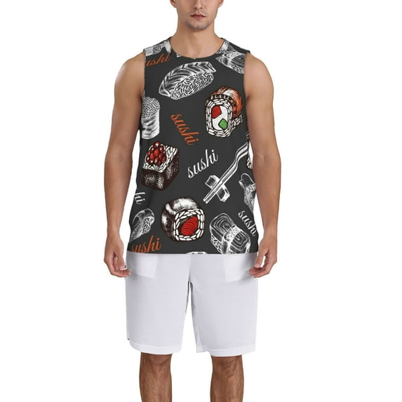 Naloa Japanese Sushi Hashi Basketball Jersey Reversible Men's Mesh Athletic Sports Shirts Training Practice S-4XL4X-Large