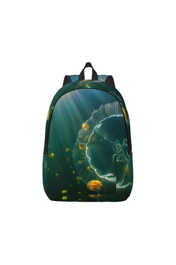 Jelly Fish Canvas Backpack for Men Women Rucksack Casual Travel Daypack College Tote Satchel Bookbag for Teens-Medium