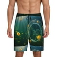 thumbnail image 1 of Naloa Jelly Fish Men's Short Pajama Pants, Lounge Comfort Shorts with Elasticized Waistband and Side Pockets - Small, 1 of 9