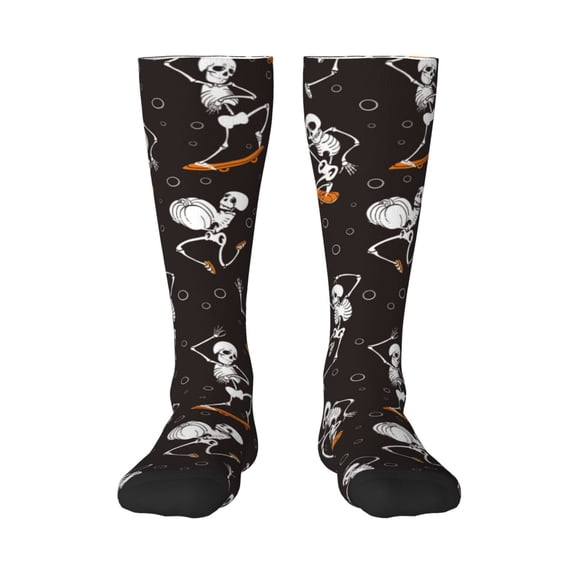 Naloa Jumping Skull Thigh High Socks Extra Long Stretchy Sock Women Over Knee High Opaque Stocking Daily Wear