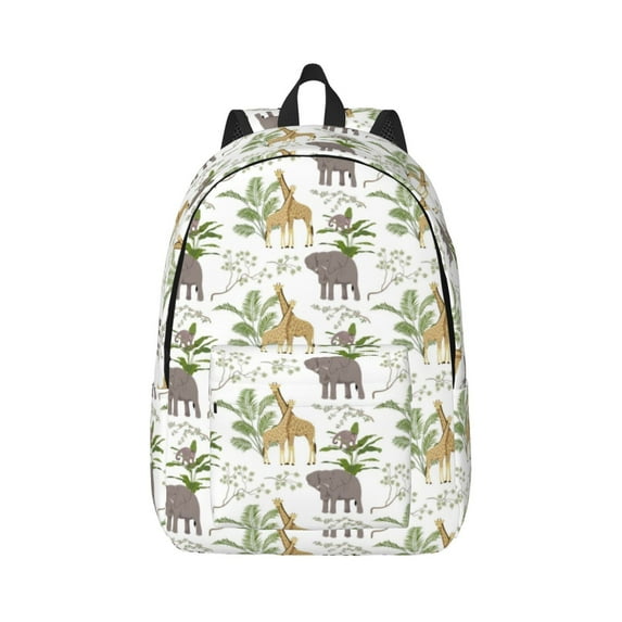 Naloa Jungle Animal Canvas Backpack for Men Women Rucksack Casual Travel Daypack College Tote Satchel Bookbag for Teens-Small