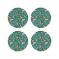thumbnail image 1 of Naloa Jungle Animals Leather Coasters for Drinks, Durable Drink Coasters 4 Set for Tabletop Protection, Luxurious Home Décor and Housewarming Gift ( {designName})Round Shape, 1 of 1