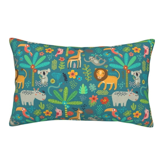 Naloa Jungle Animals Pillowcase, Throw Pillowcase, Wrinkle-Free, Stain-Resistant with Hidden Zipper for Bedroom Sofa - 14"x20"