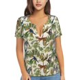 thumbnail image 1 of Naloa Jungle Animals Print T-Shirts Short Sleeve V Neck Tees for Women Fashion Tops Trendy Lightweight Soft Casual Summer Outfits Clothes, 1 of 5