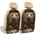 thumbnail image 1 of Naloa Jungle Meditating Panda 2Pcs Anti-Kick Back Seat Cover Kick Mat, Car Seat Protector with 3 Storage Pockets, 1 of 1
