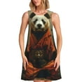 thumbnail image 1 of Naloa Jungle Meditating Panda Print Women's Summer Spring Casual Beach Sundress,Vacation Sleeveless Tank Crewneck Loose Dresses, 1 of 7