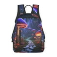 thumbnail image 1 of Naloa Jungle Path Glowing Mushrooms Print Lightweight DayBackpack Suitable for school, work, shopping, travel, etc., 1 of 5